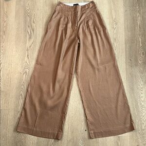 WHITE HOUSE BLACK MARKET Wide leg linen blend pant